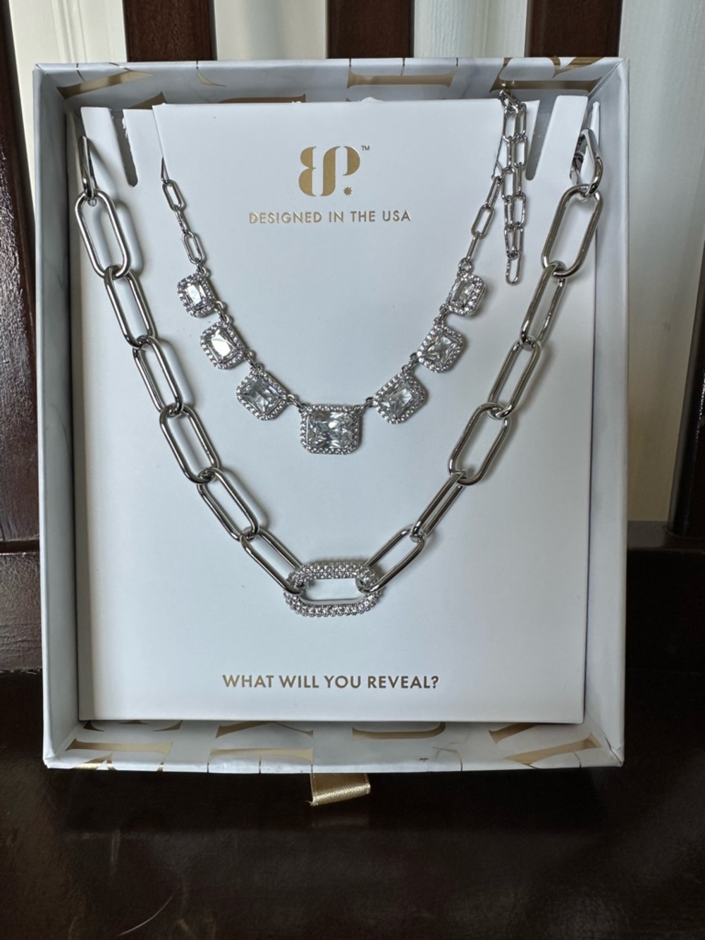 Bomb Party Just A Dreamer Layered Crystal Link Necklace Set